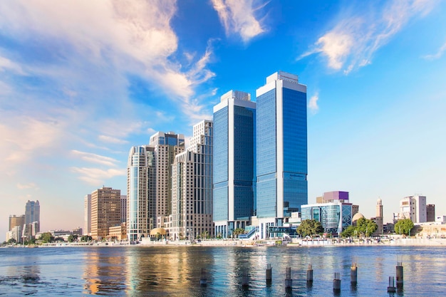 Beautiful view of the Nile embankment in the center of Cairo, Egypt