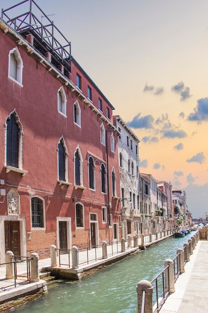 Beautiful view of one of the Venetian canals in Venice, Italy