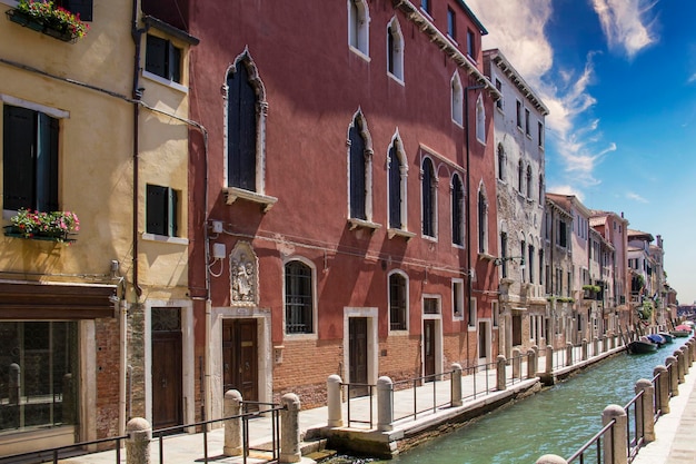 Beautiful view of one of the Venetian canals in Venice, Italy