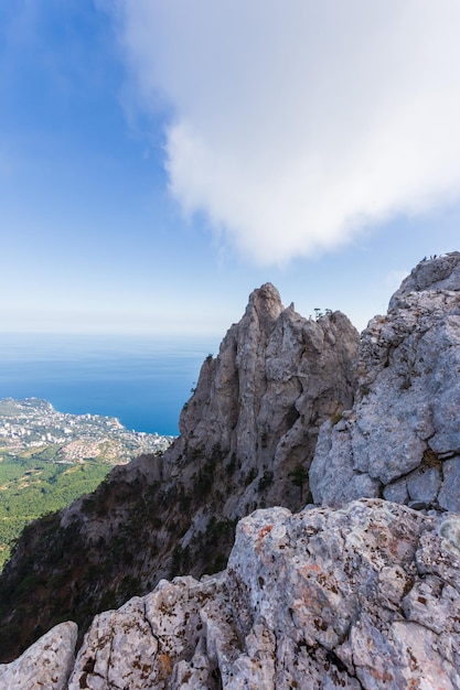 Beautiful view of the peaks of AiPetri Mountain in Crimea