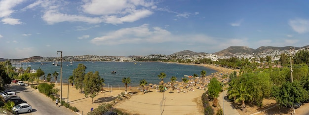 Beautiful view of the plaza and the bay near Bodrum Turkey.