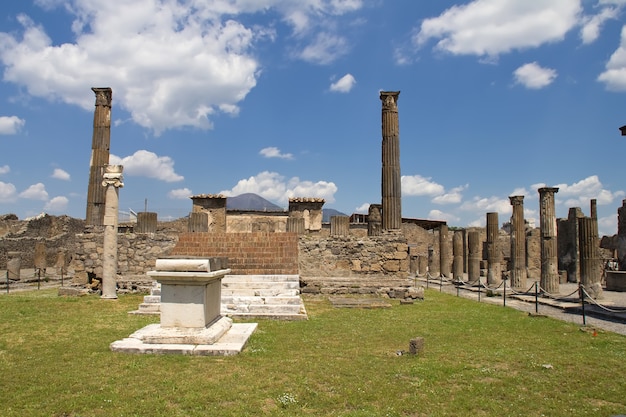 Beautiful view of Pompeii and Mount Vesuvius