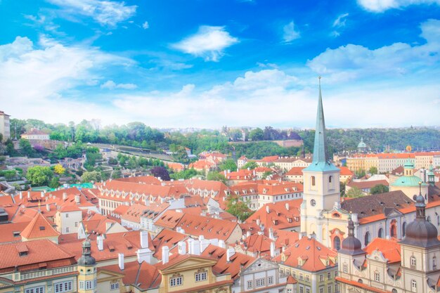 Beautiful view of Prague's historic district, Czech Republic