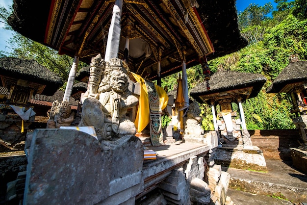 A beautiful view of Pura Tirta Empul temple located in Bali Indonesia