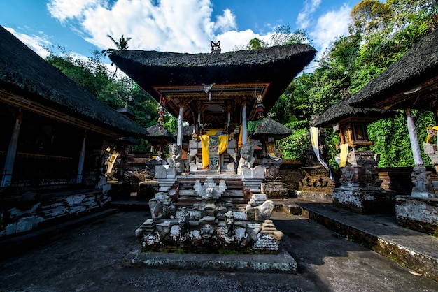 A beautiful view of Pura Tirta Empul temple located in Bali Indonesia