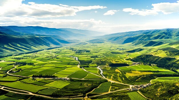 Beautiful view of the rice terrace Observation deck Bird'seye