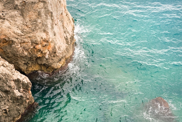 Beautiful view Rocks Turquoise sea