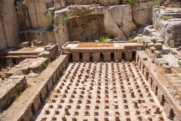 Beautiful view of the Roman Baths next to the Grand Palace in Beirut, Lebanon