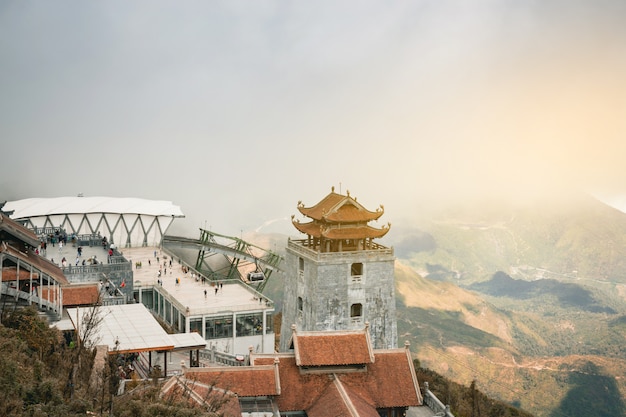  Beautiful view sapa valley  Vietnam Panorama in morning sunrise with beauty cloud