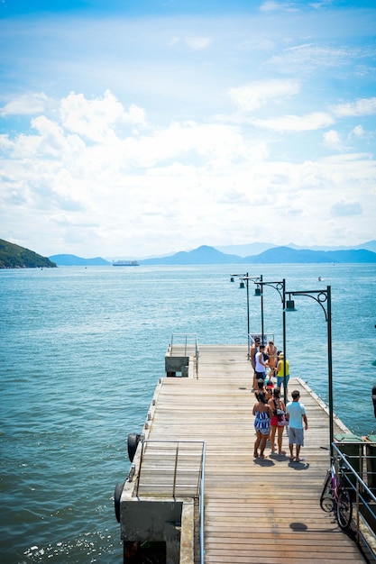 A beautiful view of the seafront of Santos in Brazil