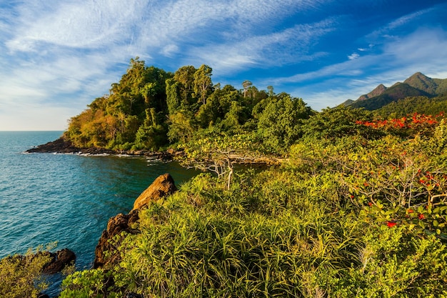 Beautiful view of the shore of a tropical island Koh Chang Thailand