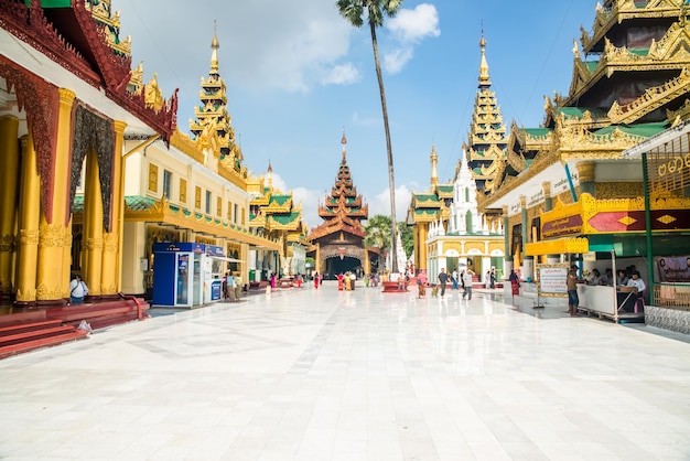 A beautiful view of Shwedagon Padoga temples located in Yangon Myanmar