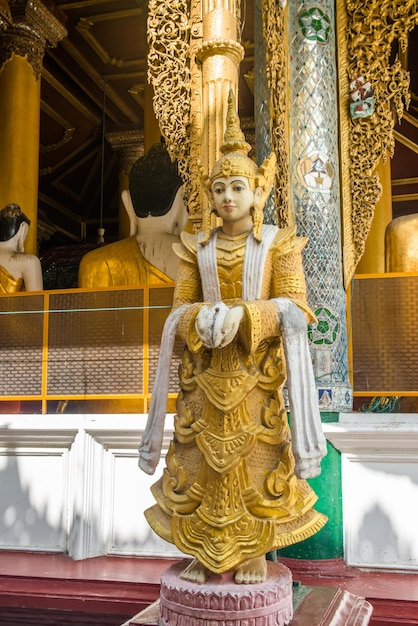 A beautiful view of Shwedagon Padoga temples located in Yangon Myanmar