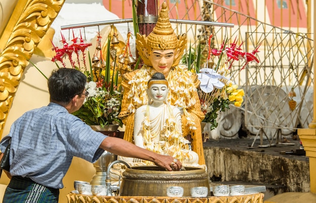 A beautiful view of Shwedagon Padoga temples located in Yangon Myanmar