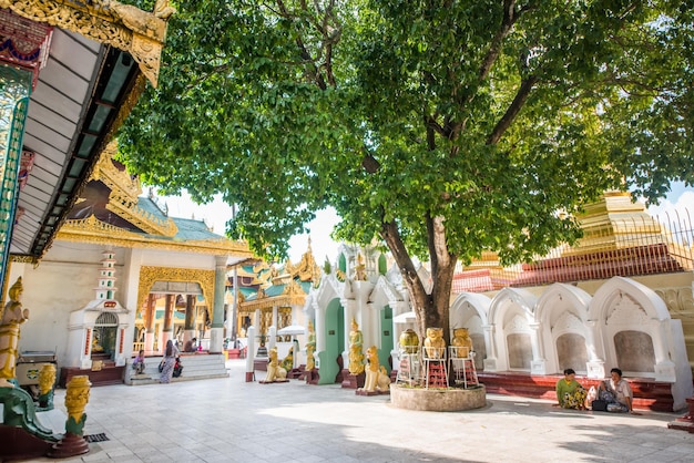 A beautiful view of Shwedagon Padoga temples located in Yangon Myanmar