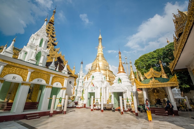 A beautiful view of Shwedagon Padoga temples located in Yangon Myanmar