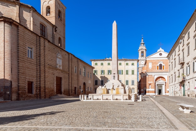 Beautiful view of square Piazza Federico II in Italy