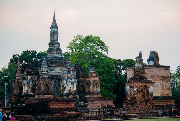 A beautiful view of Sukhothai Historical Park located in Thailand