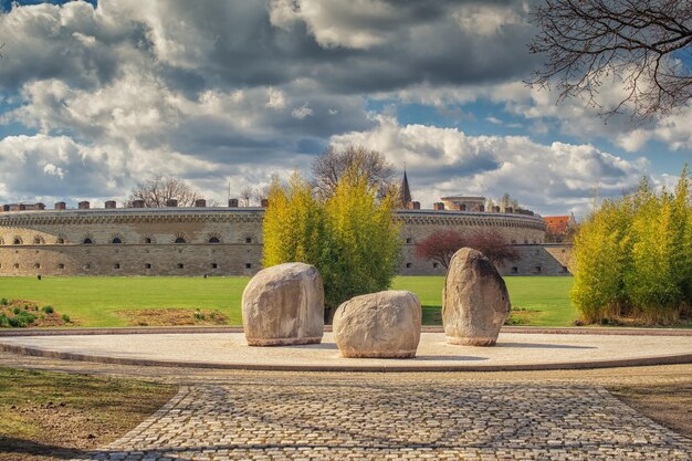 Beautiful view on a sunny day in a park in germany ingolstadt