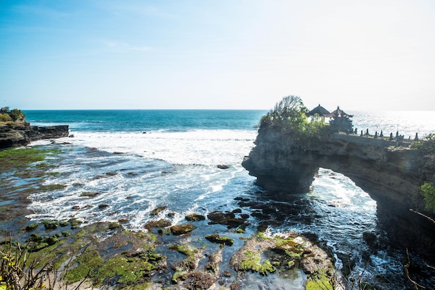 A beautiful view of Tanah Lot temple located in Bali Indonesia