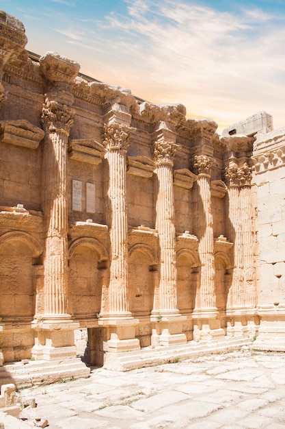 Beautiful view of the Temple of Bacchus in the ancient city of Baalbek, LebanonBeautiful view of the