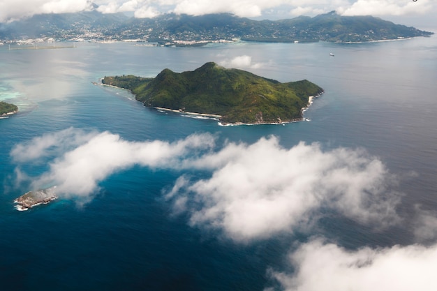 Beautiful view of a tropical island in the Indian ocean