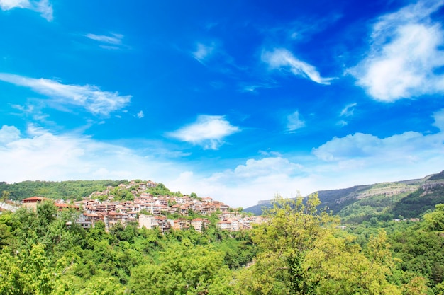 Beautiful view of Tsarevets in the mountains, in Veliko Tirnovo, Bulgaria