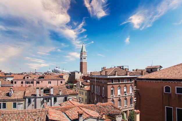 Beautiful view of the Venetian lagoon and Venice, Italy