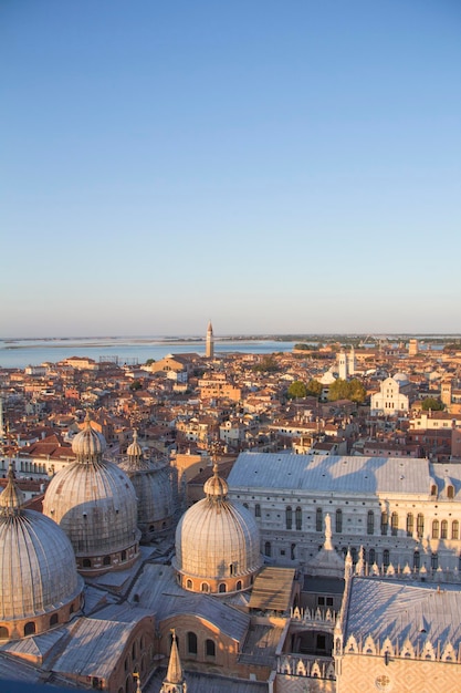 Beautiful view of the Venetian lagoon and Venice, Italy