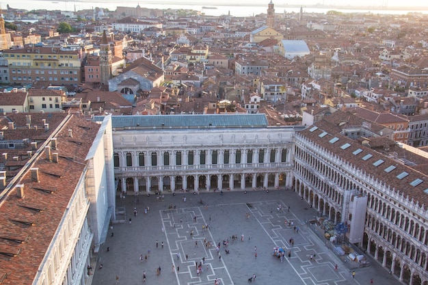 Beautiful view of the Venetian lagoon and Venice, Italy