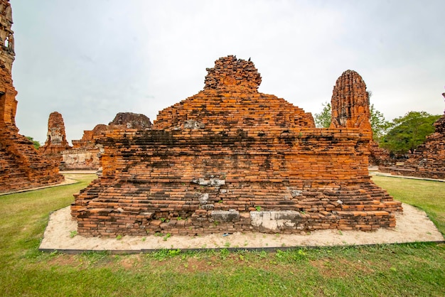 A beautiful view of Wat Mahathat temple located in Ayutthaya Thailand