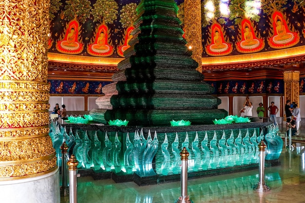 A beautiful view of Wat Paknam buddhist temple located in Bangkok Thailand