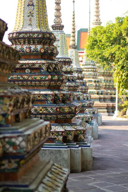 A beautiful view of Wat Pho the reclining buddha temple located in Bangkok Thailand