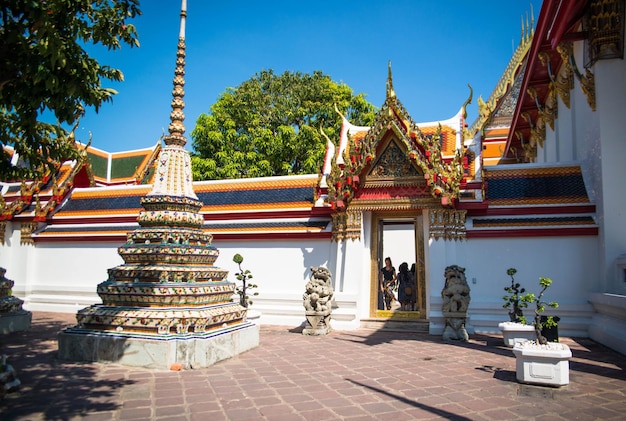 A beautiful view of Wat Pho temple located in Bangkok Thailand