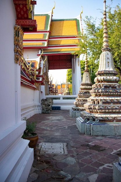 A beautiful view of Wat Pho temple located in Bangkok Thailand