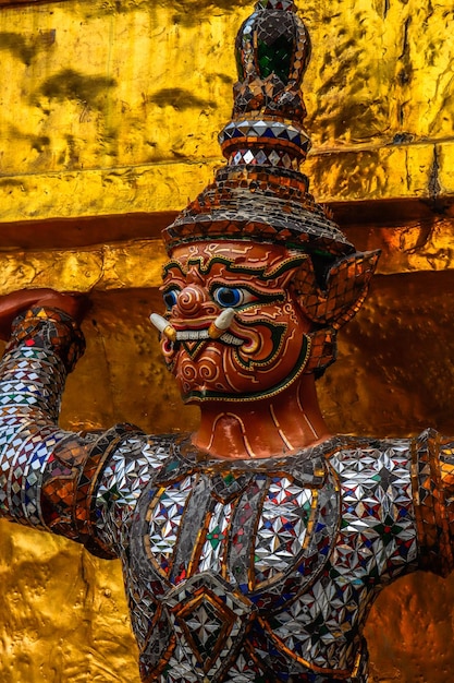 A beautiful view of Wat Phra Kaew Temple The Grand Palace located in Bangkok Thailand