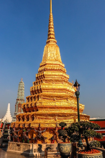 A beautiful view of Wat Phra Kaew Temple The Grand Palace located in Bangkok Thailand