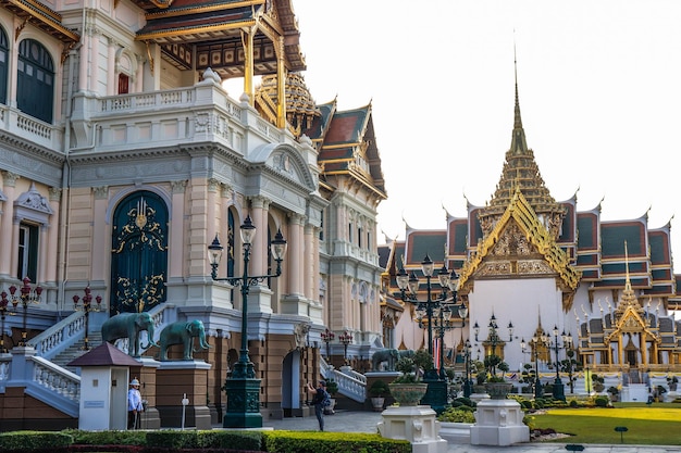 A beautiful view of Wat Phra Kaew Temple The Grand Palace located in Bangkok Thailand