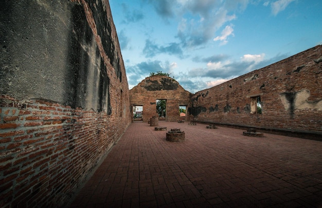 A beautiful view of Wat Ratchaburana temple located in Ayutthaya Thailand