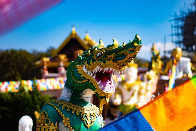 A beautiful view of Wat Saeng Kaeo temple located in Chiang Rai Thailand