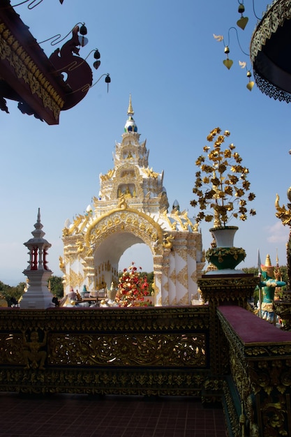 A beautiful view of Wat Saeng Kaeo temple located in Chiang Rai Thailand