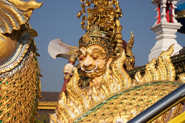 A beautiful view of Wat Saeng Kaeo temple located in Chiang Rai Thailand