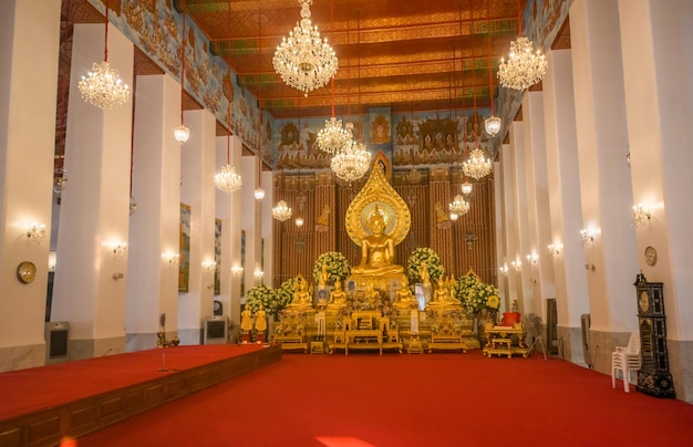 A beautiful view of Wat Songkran buddhist temple near to Khao San Road street in Bangkok Thailand