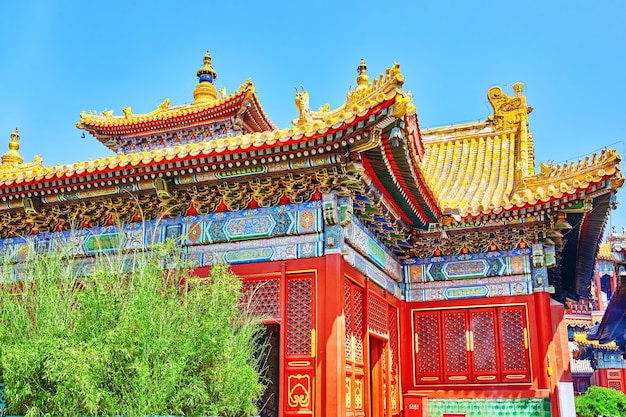 Beautiful View of Yonghegong Lama Temple.Beijing.