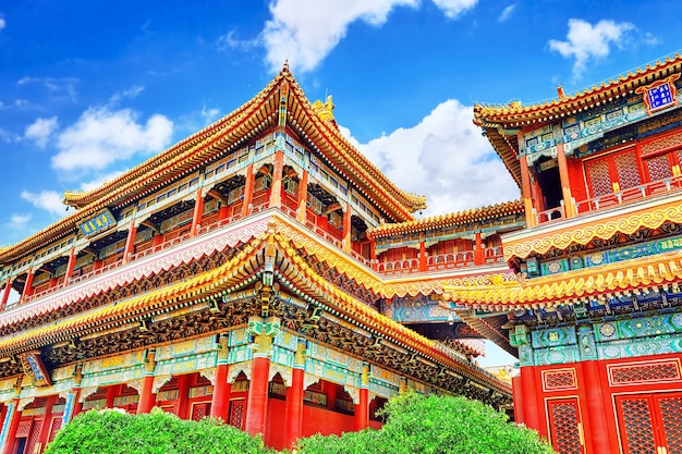 Beautiful View of Yonghegong Lama Temple.Beijing.