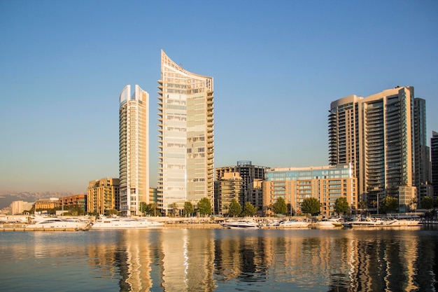 Beautiful view of Zaitunay Bay in Beirut, Lebanon