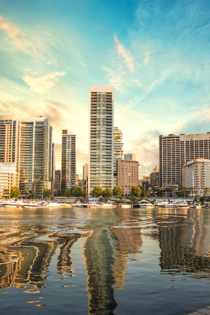 Beautiful view of Zaitunay Bay in Beirut, Lebanon