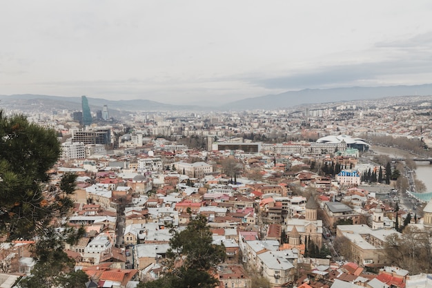 Beautiful viewpoint of Tbilisi city, Georgia