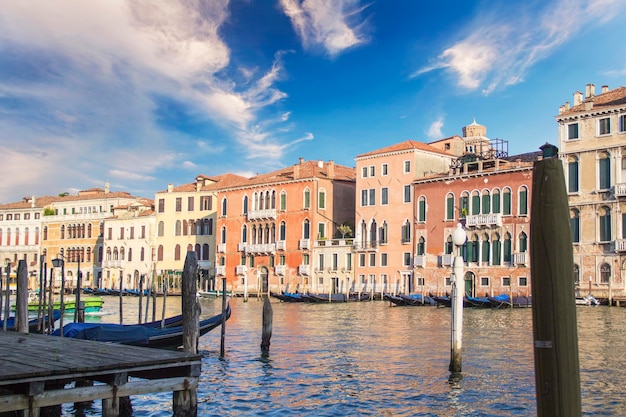 Beautiful views of the Grand Canal in Venice, Italy