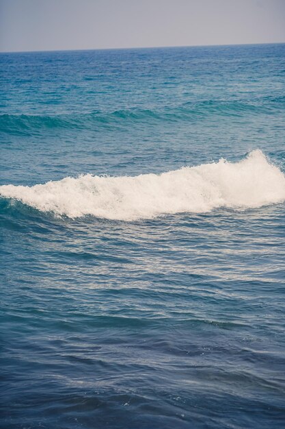 Beautiful views of the sea waves on a sunny summer day Troubled Sea